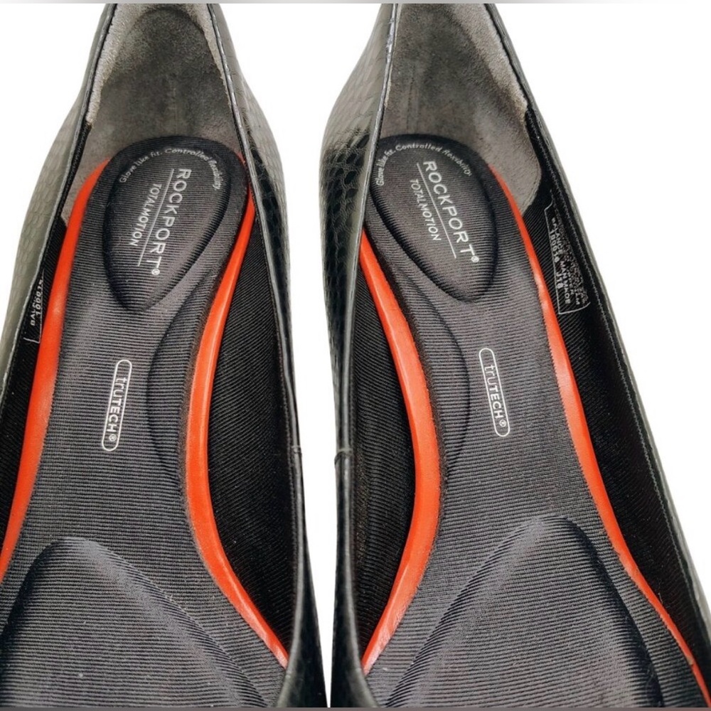 Rockport Black Snakeskin leather pumps, size 9.5, Total Motion heels - Picture 6 of 7